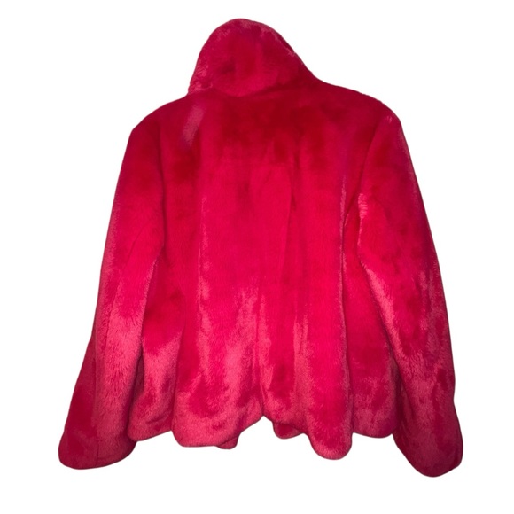 DKNY Women's Vibrant Pink Faux Fur Jacket - Picture 8 of 14